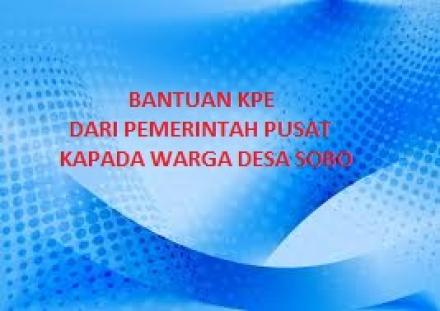 PENYALURAN BANTUAN KPE (KELUARGA PENYANGGA EKONOMI) DAMPAK COVID 19 DESA SOBO